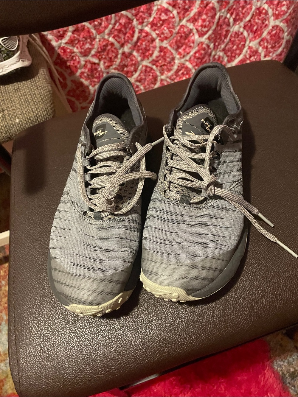 Women’s Brooks Pure Grit 8 Grey Knit Athletic Sneakers - Lightweight Comfort